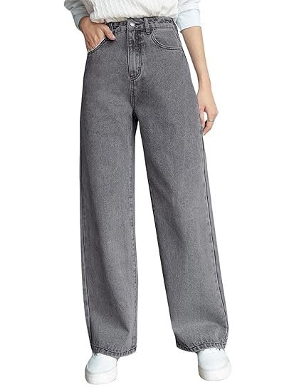 GRECIILOOKS Regular Fit Pant Baggy High Waist | Bell Bottom Jeans for Women