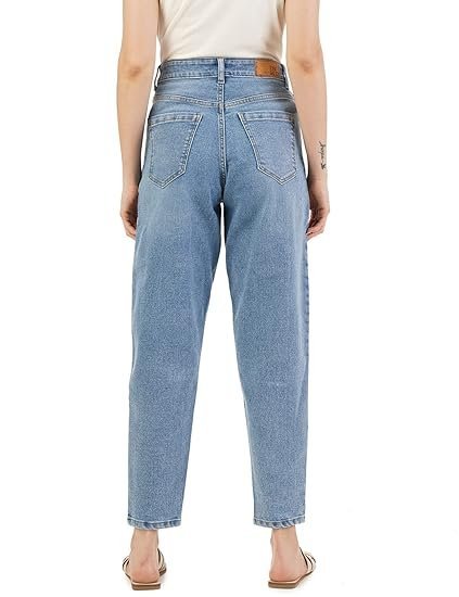 Women's High-Waisted Wide-Leg Jeans, Casual Denim Pants - Image 3