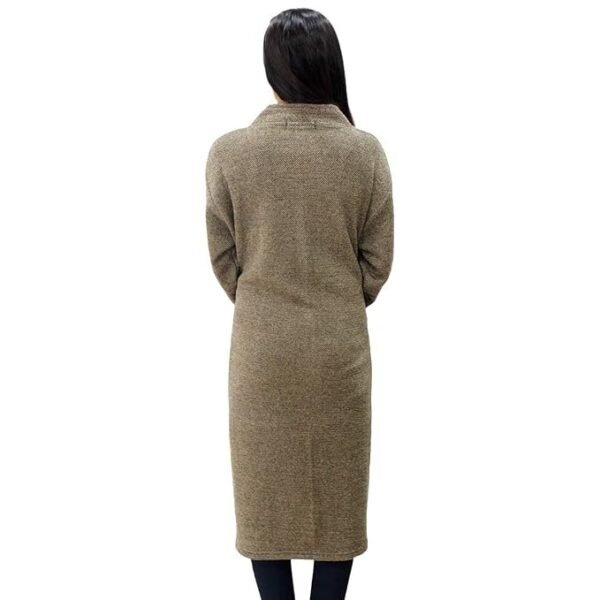 Matelco Women's Woollen Button A-Line Long Coat with Pockets - Image 3