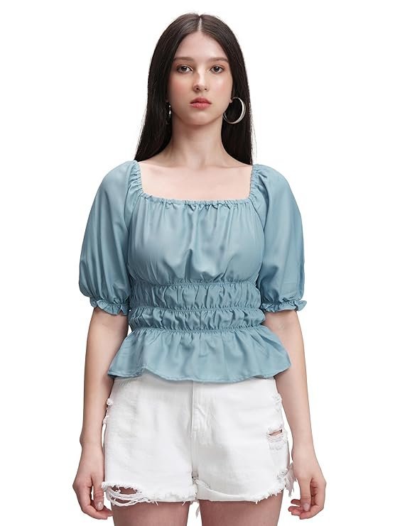 Tokyo Talkies Women's Solid Regular Fit Shirt