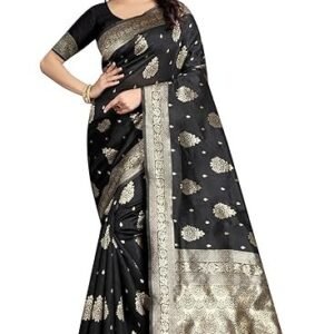 Sugathari Women's Art Silk Navy Blue Kanchipuram Saree (SAN ENGLE 3 N BLUE)