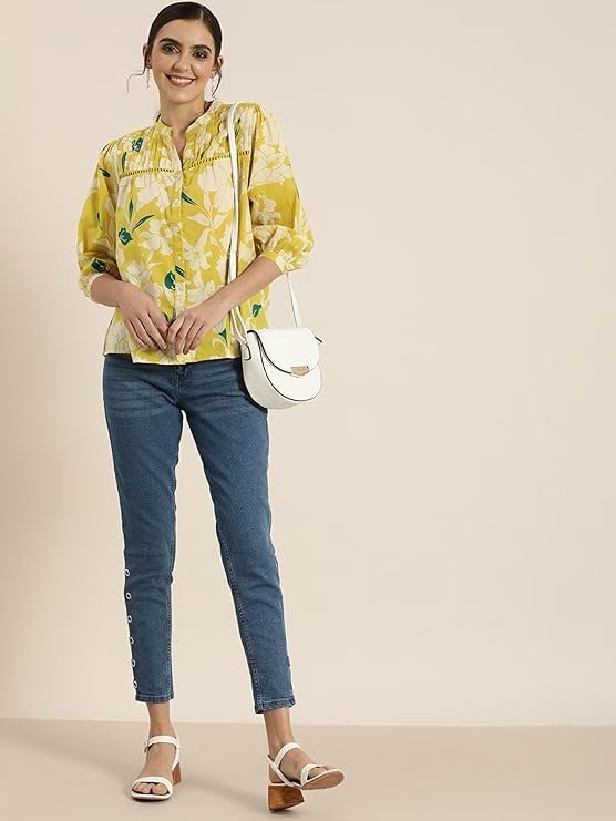 rytras Women Cotton Floral Regular Fit Tunic Shirt - Image 2