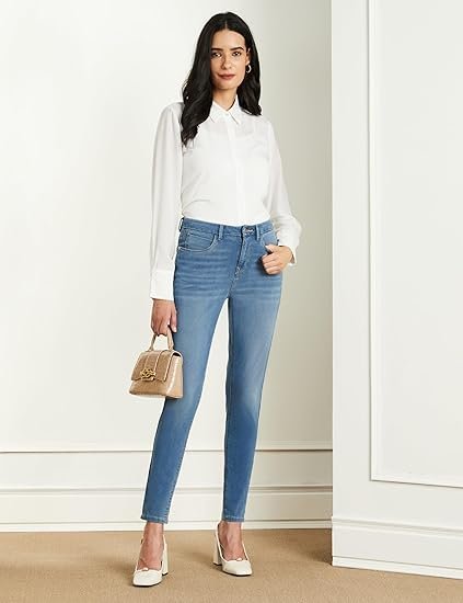 Symbol Premium Women's Skinny 4-Way Stretch Jeans (Mid Rise | Ankle Length | Desk-to-Dinner) - Image 4