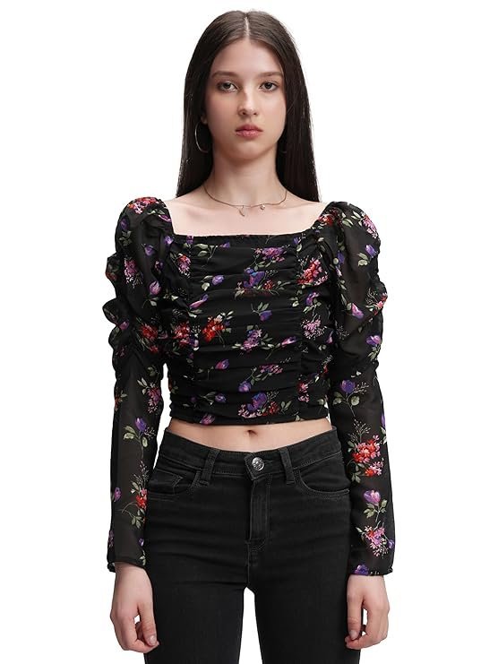 Tokyo Talkies Women's Floral Regular Fit Tops