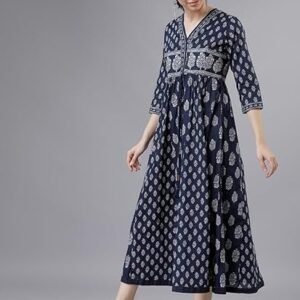 Vishudh Women's Cotton VNa1000402 Maxi Dress