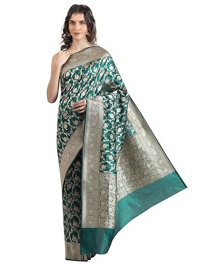 THE WEAVERS SHOP BY RAAVI Katan Silk Saree | Pure Katan Banarasi Silk Saree with Unstitched Blouse | Katan Silk Sarees for Women