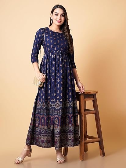 Daevish Women's Rayon Fit and Flare Maxi Casual Dress - Image 5