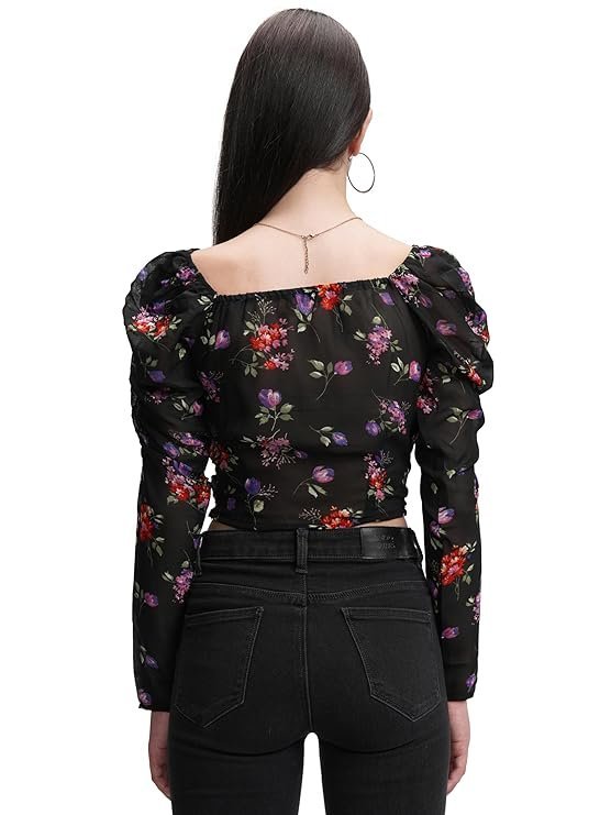 Tokyo Talkies Women's Floral Regular Fit Tops - Image 4