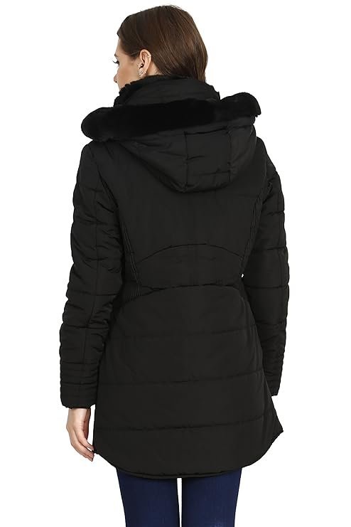 HIVER Women's Nylon Jacket Water Proof Full-Sleeved Winter Jacket with Hood for Minus Degree - Image 3
