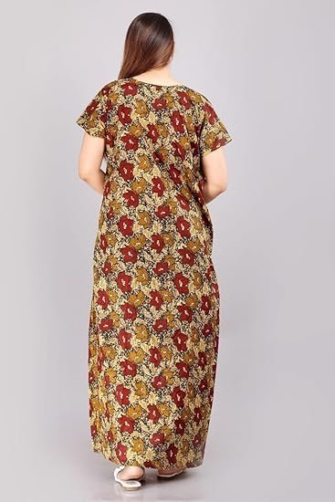Nighty for Women |Cotton Printed Maxi Gown Ankle Length Nighty| Night Dress Gown for Women Maxi - Free Size (Pack of 2) - Image 4
