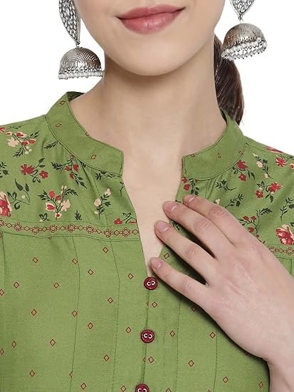 Yash Gallery Women's Rayon Floral Printed Anarkali Kurta for Women - Image 3
