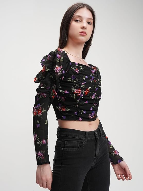 Tokyo Talkies Women's Floral Regular Fit Tops - Image 3
