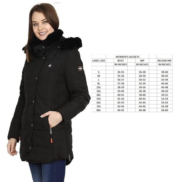 HIVER Women's Nylon Jacket Water Proof Full-Sleeved Winter Jacket with Hood for Minus Degree - Image 7
