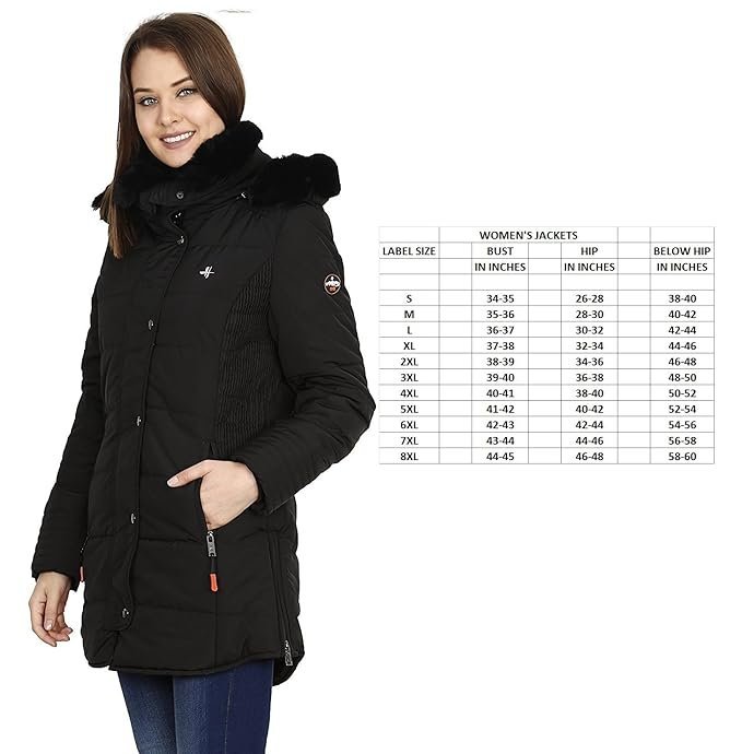 HIVER Women's Nylon Jacket Water Proof Full-Sleeved Winter Jacket with Hood for Minus Degree - Image 7