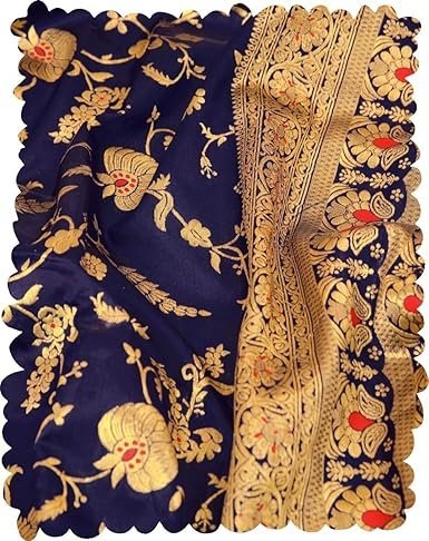 D V ENTERPRIS Women's Pure Original kanchipuram Kanjivaram Zari weaving silk Royal Rajwadi Kalamkari desinger Saree With Blouse piece for Wedding - Image 3