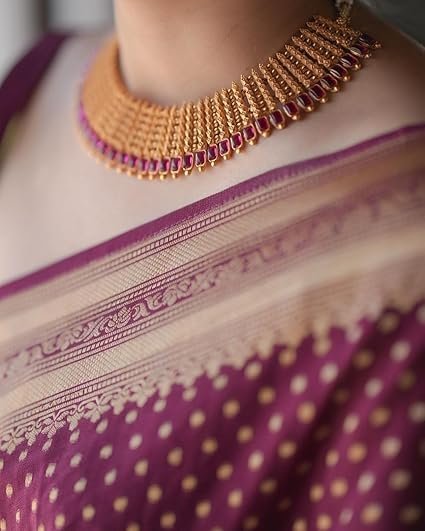 D V ENTERPRISE Women's Pure Original Kanjivaram Zari weaving silk Royal Rajwadi Kalamkari kanchipuram Saree With Blouse piece for Wedding - Image 5