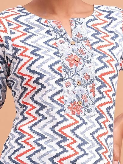 Women Cotton Printed Short Kurti | Short Kurti for Women | Printed Cotton Kurti - Image 3