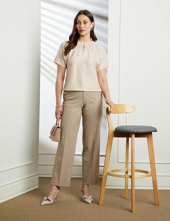 Symbol Premium Women's 'Desk-to-Dinner' Crop Top (Relaxed Fit | Stylish) - Image 4