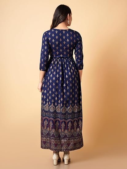 Daevish Women's Rayon Fit and Flare Maxi Casual Dress - Image 4