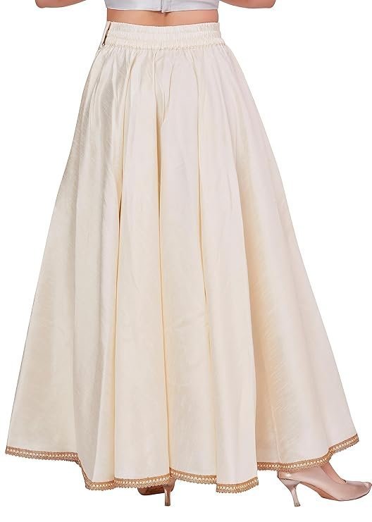 Studio Shringaar Women's Poly Silk Skirt/Lehenga With 8 Meters Maxi Flare (Double Ghera) - Image 4