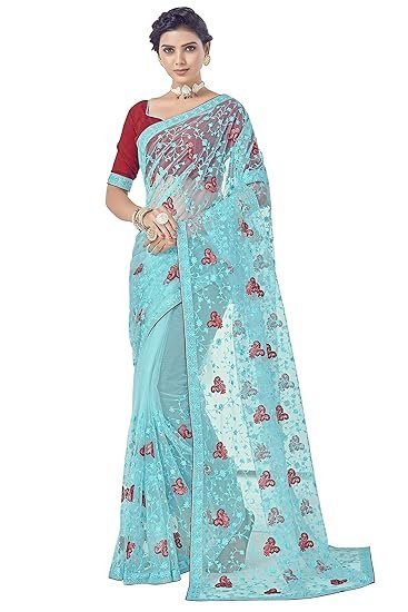 Glory Sarees Women's Net Saree - Image 3