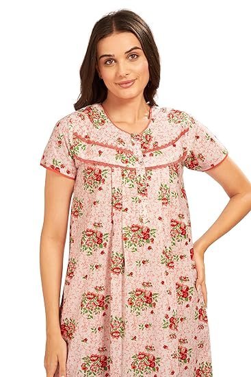 AV2 Women's Cotton Printed Maxi Nighty