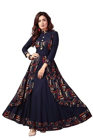 madhuram textiles Women Rayon A-Line Long Kurti(M-2082)