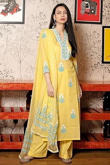 GoSriKi Women's Rayon Viscose Printed Straight Kurta with Pant & Dupatta - Image 4