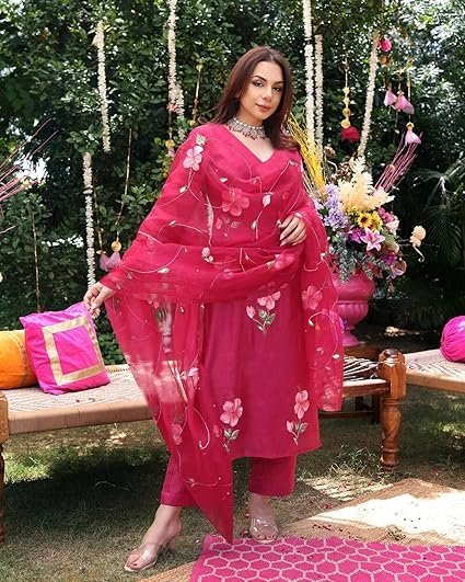ANNI DESIGNER Women's Rayon Viscose Printed Straight Kurta with Pant & Dupatta - Image 2