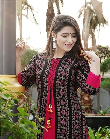 Women Printed, Floral Print Georgette Anarkali Kurta With Attached Dupatta  (Purple)