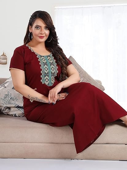 TRUNDZ Printed Pure Cotton Nighty(10706)