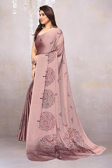 MIRCHI FASHION Women's Fancy Chiffon Madhubani Printed Saree with Blouse Piece - Image 5