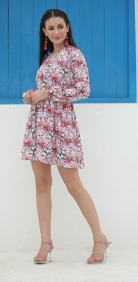 Fashion Women's Rayon Full Sleeve A-Line Knee-Length Western Dresses for Women or Girls - Image 2