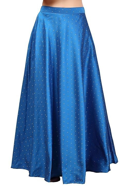 Studio Shringaar Women's Readymade Polyester Taffeta Floor Length Skirt Lahenga Ghaghra