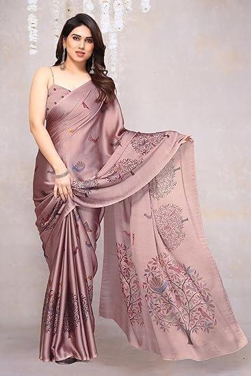 MIRCHI FASHION Women's Fancy Chiffon Madhubani Printed Saree with Blouse Piece - Image 3