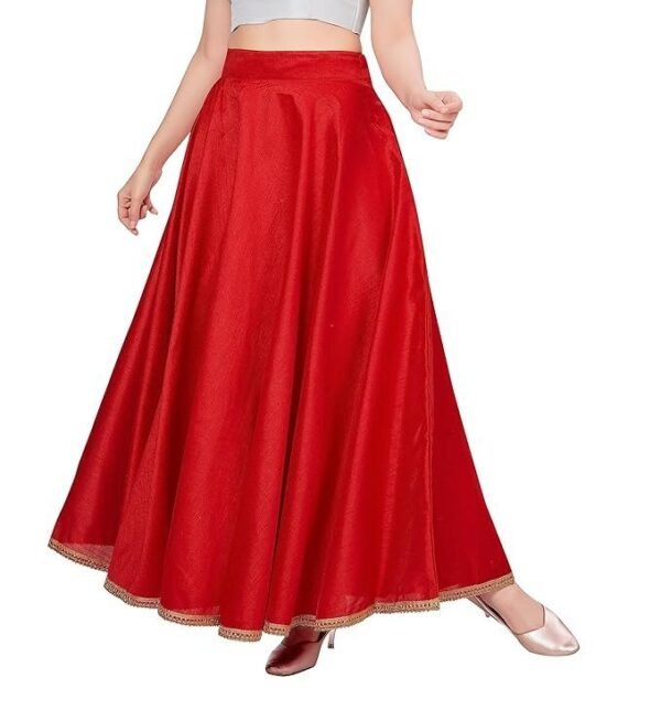 Material typePolyester Rise styleHigh Rise Closure typeHook & Zip StyleFit and flare Occasion typeCeremony LengthMaxi Country of OriginIndia - Image 2
