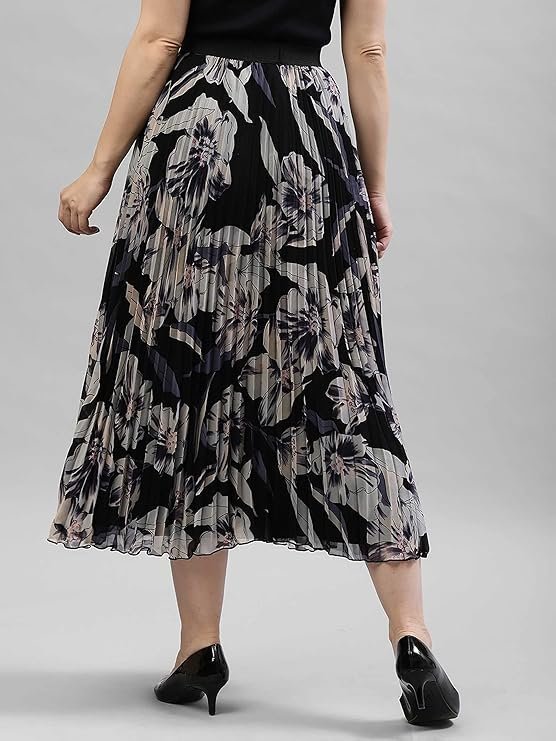 KUDUZO Girl's|Women's Classic Stretchy All Time Trendy Printed Pleated Skirt|Western Skirt |midi Skirt - Image 4