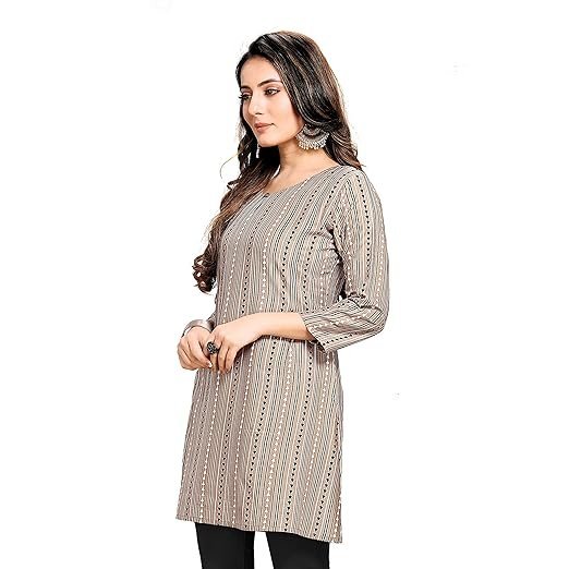 Shiv Textiles Rayon Fabric Printed Round Neck Short Kurtis for Women Top Dresses Kurti for Ladies & Girls Kurtis - Image 5
