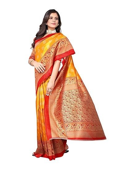 Yashika Womens Jacquard Standard Length Saree - Image 4