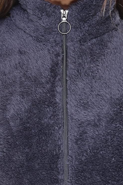 Women's plush women's fur hooded neck sweatshirt - Image 3