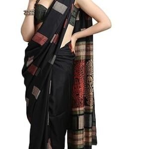 EthnicJunction Women's Silk Blend Printed Saree With Blouse Piece