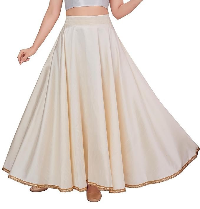 Studio Shringaar Women's Poly Silk Skirt/Lehenga With 8 Meters Maxi Flare (Double Ghera)