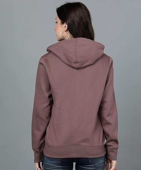 Alan Jones Clothing Women's Solid Zipper Hooded Sweatshirt | Front Zip, Ribbed Hem, Lined Hood, Casual Winter Wear - Image 4