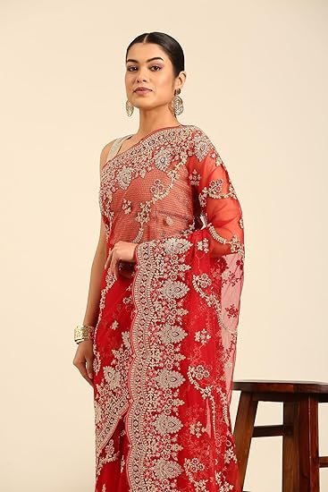 MOHEY Women's Net Embroidered|Stone Work|