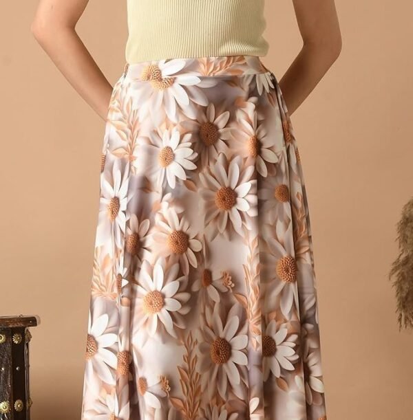 VAGISHA Designer Lehanga Style Full Flared Printed Skirts for Women's/Girls/Ladies - Image 3
