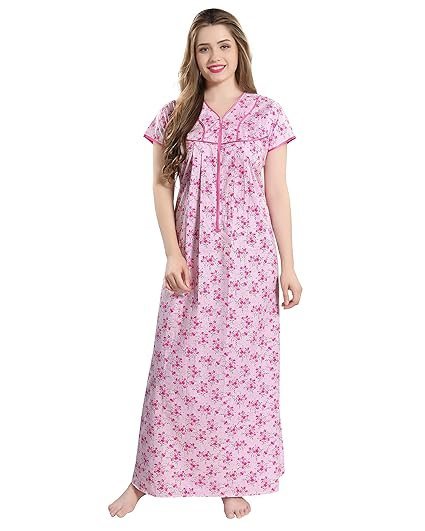 AV2 Women Printed Cotton Nightwear Nighty Maxi 7118