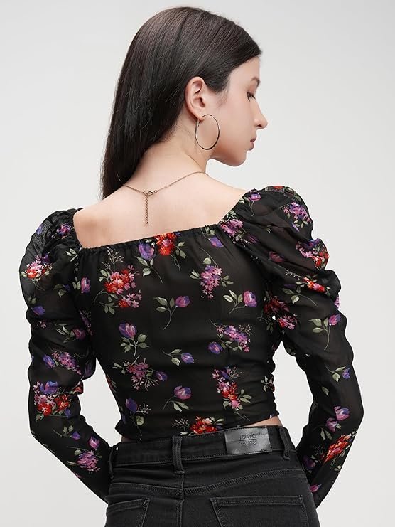 Tokyo Talkies Women's Floral Regular Fit Tops - Image 2