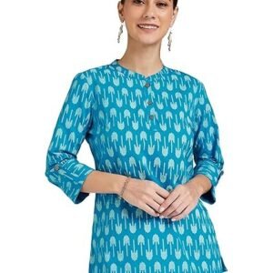 Myx Women's Printed Regular Cotton Short Kurti