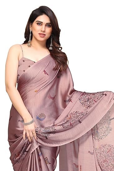 MIRCHI FASHION Women's Fancy Chiffon Madhubani Printed Saree with Blouse Piece