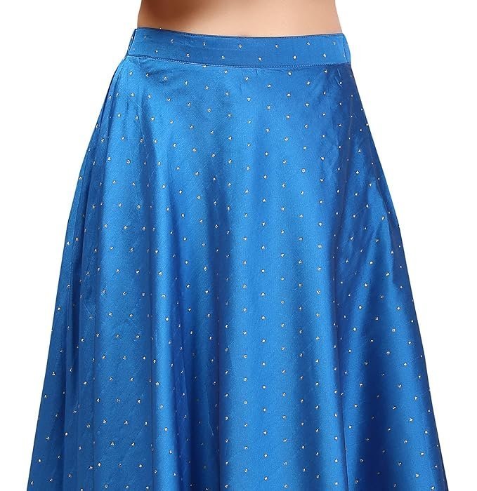 Studio Shringaar Women's Readymade Polyester Taffeta Floor Length Skirt Lahenga Ghaghra - Image 3